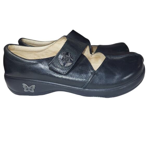 Vintage Y2K Alegria Black Leather Chunky Mary Jane Casual Shoes Slip Resist 38 - Picture 3 of 9